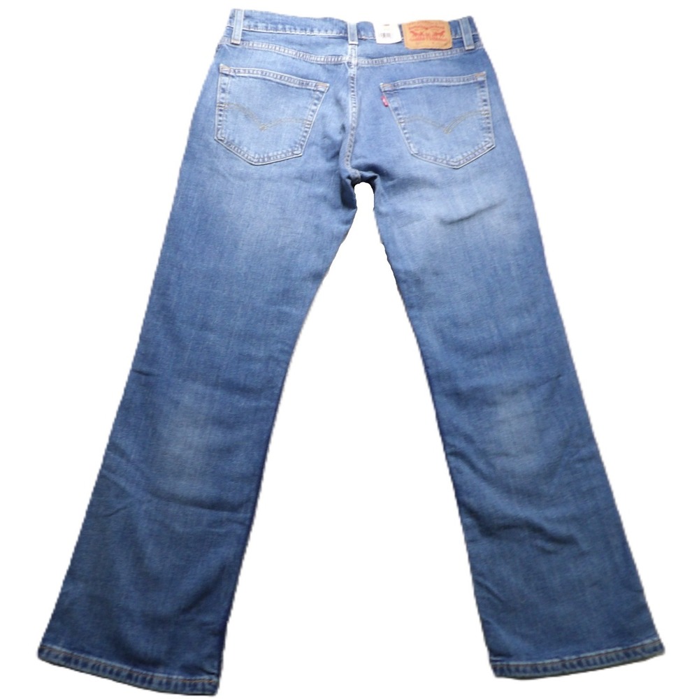 NWT Levis 527 Slim Bootcut Jeans Men W32 L30 Blue Stretch Denim Western Cowboy
